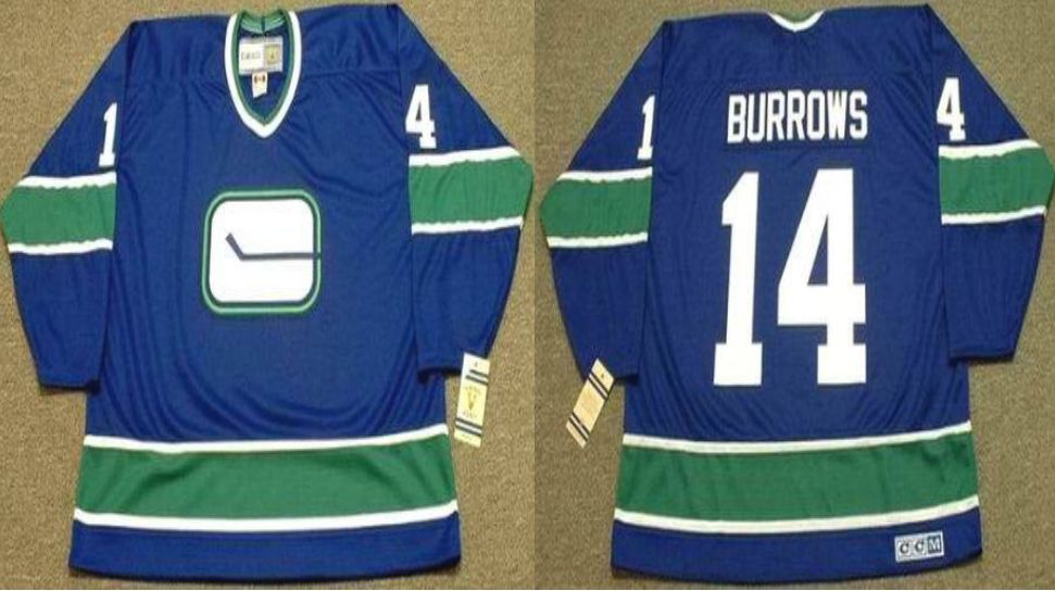 2019 Men Vancouver Canucks #14 Burrows Blue CCM NHL jerseys->vancouver canucks->NHL Jersey